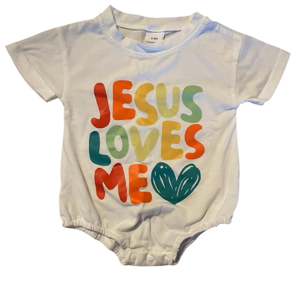 Jesus Loves Me Onesie |‎ Baby T-Shirt Bodysuit | 6-9 Months - NWOT